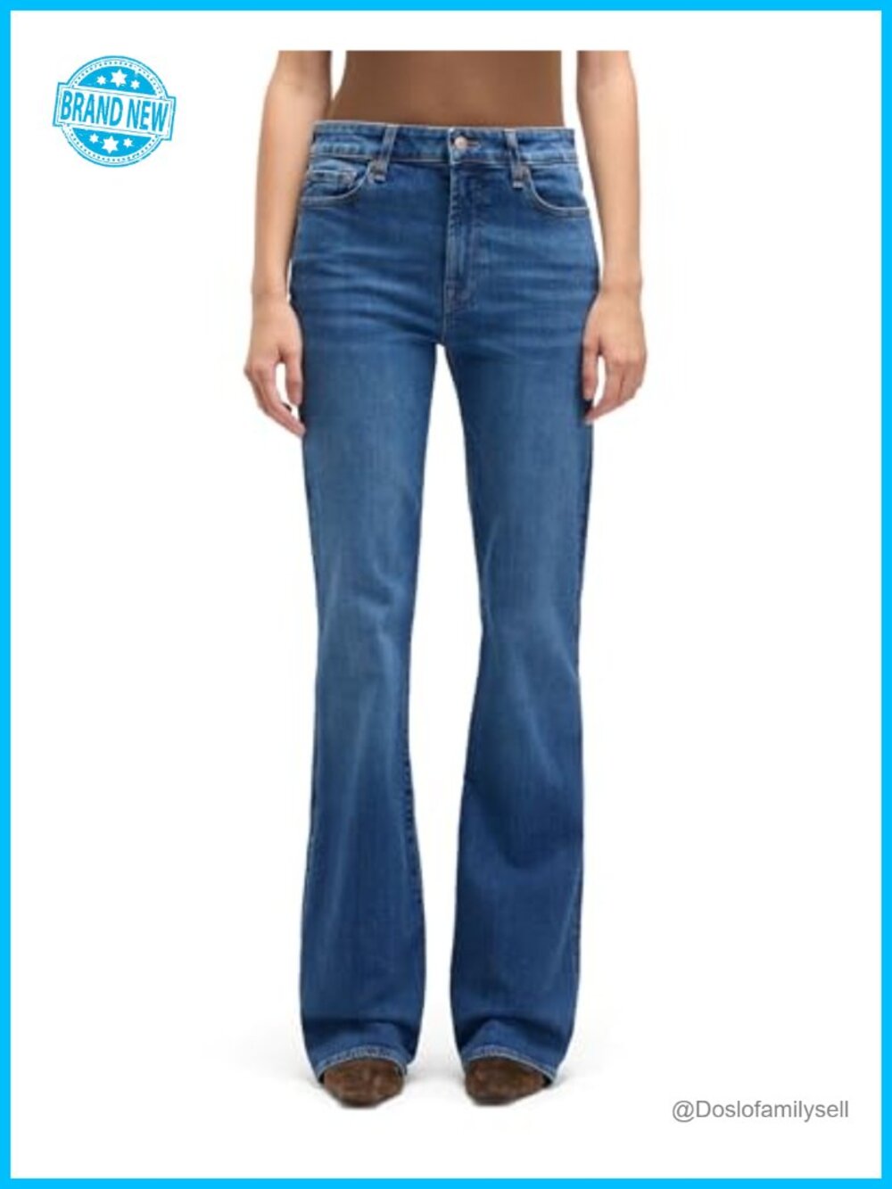 Petite Slim Illusion Bootcut Jeans Mid Rise Slim Fit Leggy